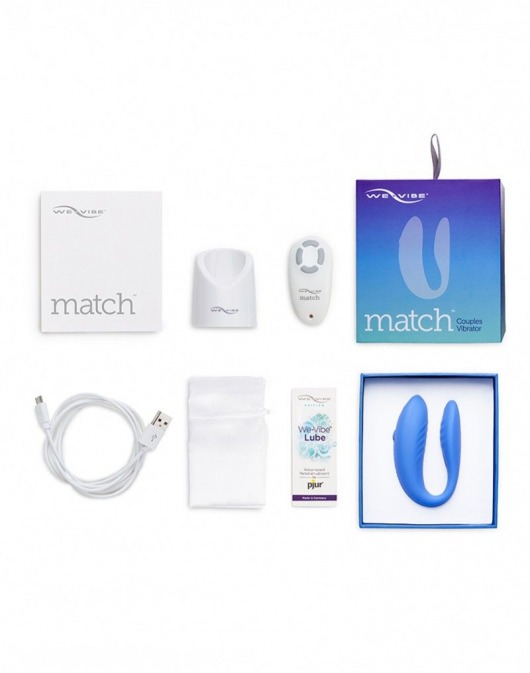 Голубой вибромассажер для пар We-Vibe Match - We-vibe