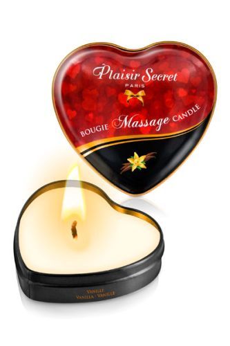 Массажная свеча с ароматом ванили Bougie Massage Candle - 35 мл. - Plaisir Secret - купить с доставкой в Санкт-Петербурге