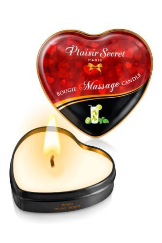 Массажная свеча с ароматом мохито Bougie Massage Candle - 35 мл. - Plaisir Secret - купить с доставкой в Санкт-Петербурге