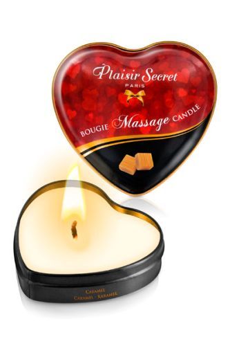 Массажная свеча с ароматом карамели Bougie Massage Candle - 35 мл. - Plaisir Secret - купить с доставкой в Санкт-Петербурге
