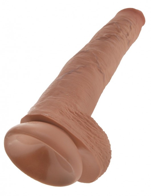 Кофейный фаллоимитатор-гигант 14  Cock with Balls - 37,5 см. - Pipedream