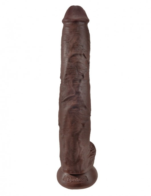 Коричневый фаллоимитатор-гигант 14  Cock with Balls - 37,5 см. - Pipedream