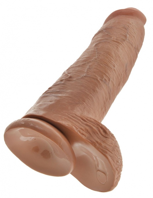 Кофейный фаллоимитатор-гигант 12  Cock with Balls - 30,5 см. - Pipedream