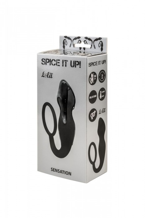 Чёрное эрекционное кольцо Sensation с анальным стимулятором - Lola Games - в Санкт-Петербурге купить с доставкой