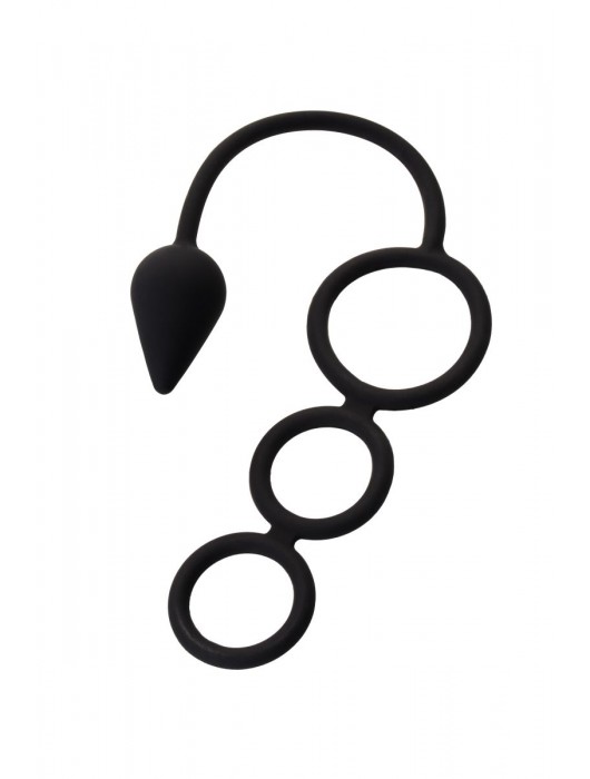 Тройное эрекционное кольцо с анальным хвостом Drop S-size - Erotist Adult Toys - в Санкт-Петербурге купить с доставкой