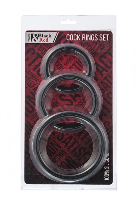 Набор из 3 чёрных эрекционных колец - ToyFa - в Санкт-Петербурге купить с доставкой