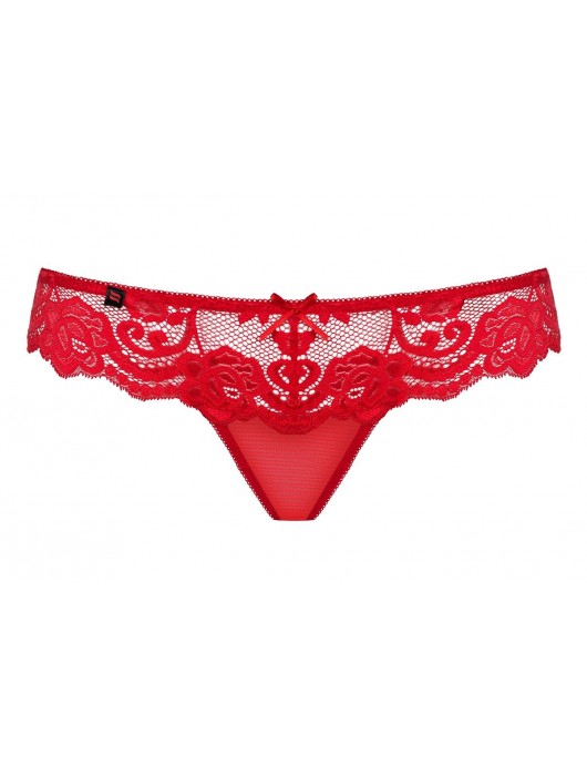 Ажурные трусики-стринги с украшением в форме сердца на задней части - Obsessive купить с доставкой