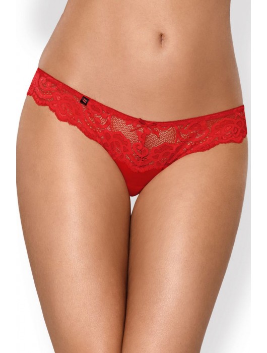 Ажурные трусики-стринги с украшением в форме сердца на задней части - Obsessive купить с доставкой
