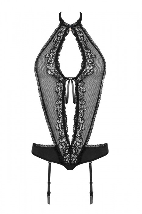 Оригинальное боди с пажами и открытой спинкой - Obsessive купить с доставкой