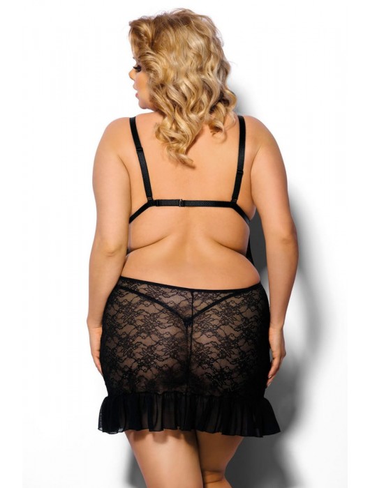 Кружевная сорочка Evona с цветочным узором и оборкой (большой размер) - Anais купить с доставкой