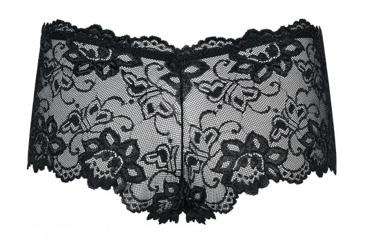 Ажурные трусики-шорты Imperia с крупным цветочным узором (большой размер) - Obsessive купить с доставкой
