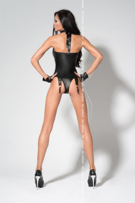 Корсет из материала с виниловым напылением Catty (большой размер) - Me Seduce купить с доставкой
