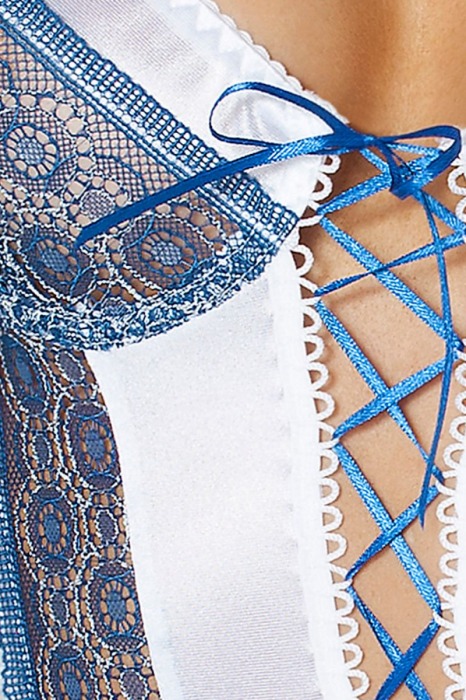 Коротенькая сорочка Eleni со шнуровкой по всей длине (большой размер) - Passion купить с доставкой