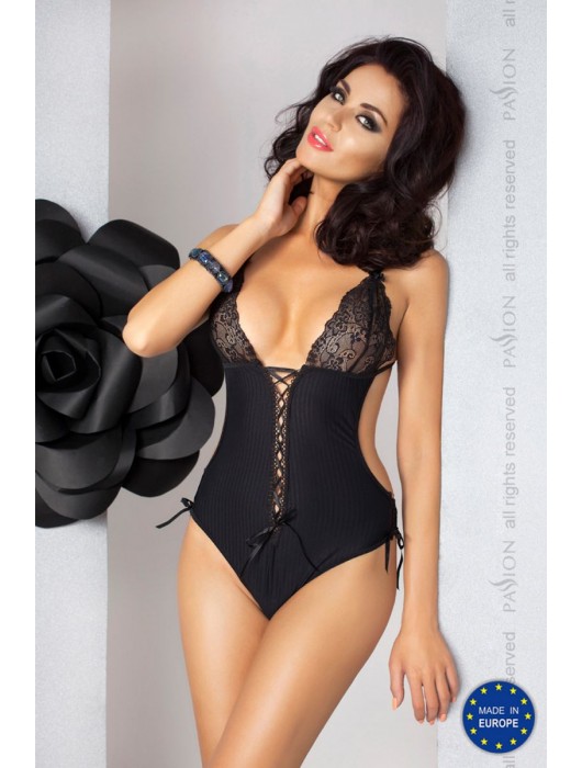 Боди в тонкую полоску Zoja с кружевным лифом и шнуровкой - Passion купить с доставкой