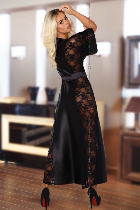 Длинный пеньюар Bouquet с поясом - Beauty Night купить с доставкой