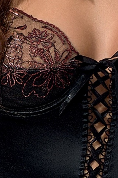 Корсаж Brida с полупрозрачным цветочным ажуром и шнуровкой (большой размер) - Passion купить с доставкой