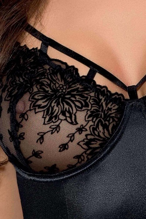Сексуальный корсаж Haya с цветочным узором на кружеве - Passion купить с доставкой