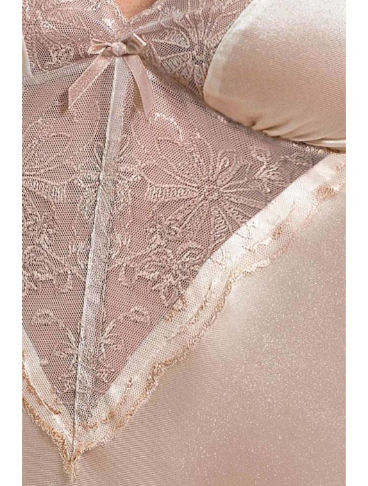 Соблазнительная сорочка с кружевами на лифе Lotus (большой размер) - Passion купить с доставкой