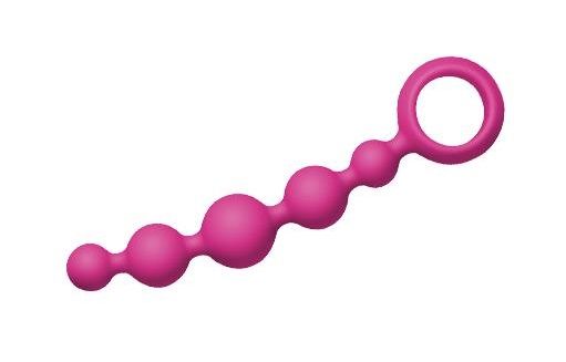 Розовая анальная цепочка Joyballs Wave - 17,5 см. - Joy Division
