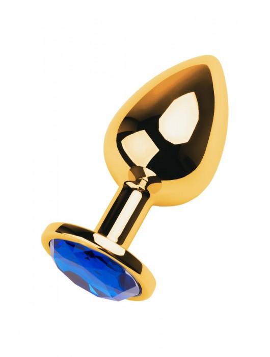 Анальная втулка с синим стразом - 9,5 см. - ToyFa - купить с доставкой в Санкт-Петербурге