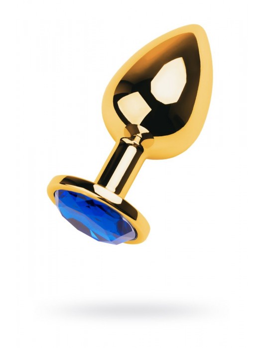 Анальная втулка с синим стразом - 9,5 см. - ToyFa - купить с доставкой в Санкт-Петербурге