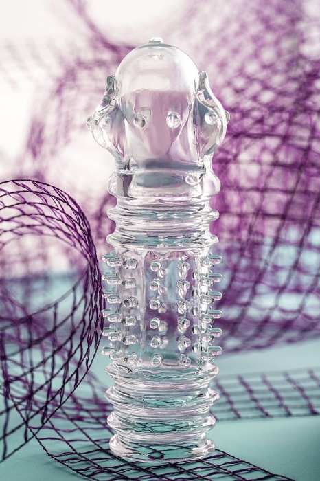 Прозрачная насадка на пенис TOYFA A-Toys с расширенной головкой - 15,3 см. - A-toys - в Санкт-Петербурге купить с доставкой