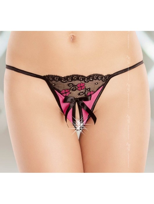 Атласные трусики с кружевной вставкой и бантиком - SoftLine купить с доставкой