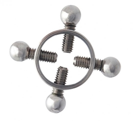 Серебристые зажимы для сосков на винтах - ToyFa - купить с доставкой в Санкт-Петербурге