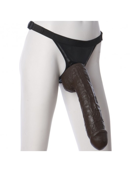 Большая насадка для трусиков Vac-U-Lock Realistic Hung - 31,7 см. - Doc Johnson - купить с доставкой в Санкт-Петербурге