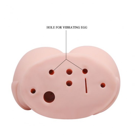 Телесный мастурбатор с двумя любовными тоннелями и вибрацией - Baile - в Санкт-Петербурге купить с доставкой