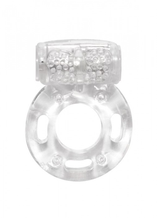 Прозрачное эрекционное кольцо с вибрацией Rings Axle-pin - Lola Games - в Санкт-Петербурге купить с доставкой