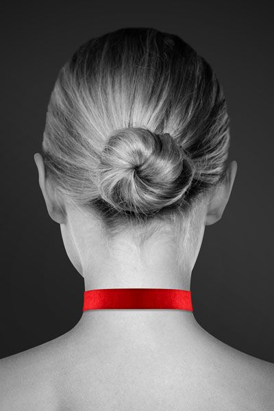 Красный чокер с замком в форме сердца - Bijoux Pour Toi - купить с доставкой в Санкт-Петербурге