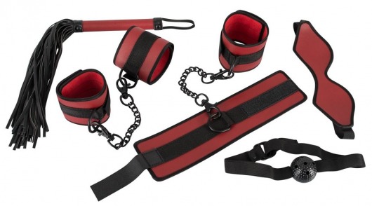 Красно-черный набор из 5 предметов для БДСМ-игр - Orion - купить с доставкой в Санкт-Петербурге
