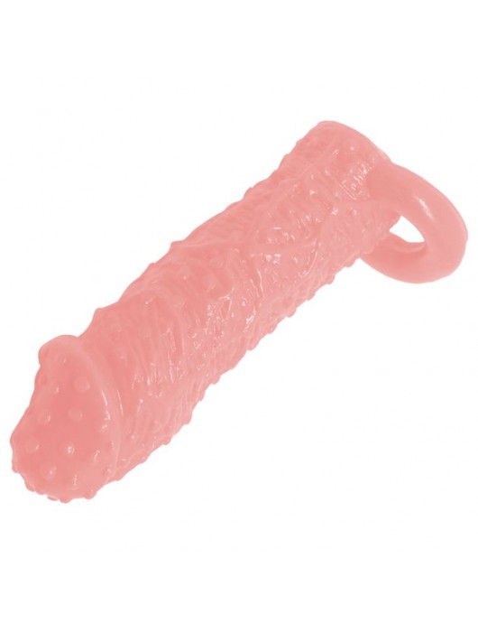 Фаллическая насадка с точками и подхватом мошонки - 13 см. - Baile - в Санкт-Петербурге купить с доставкой