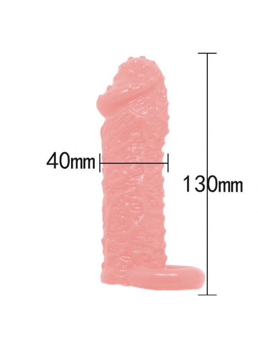 Фаллическая насадка с точками и подхватом мошонки - 13 см. - Baile - в Санкт-Петербурге купить с доставкой