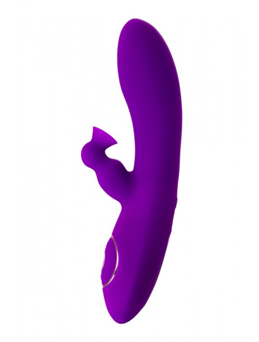 Фиолетовый вибратор с вакуумной стимуляцией клитора JUM - 21 см. - JOS