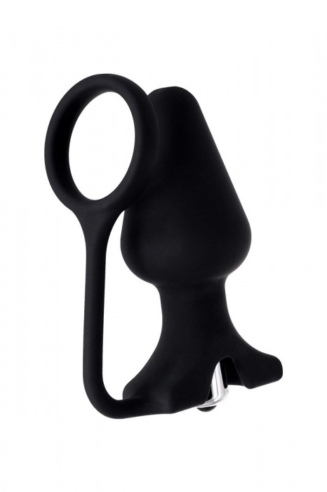 Чёрное эрекционное кольцо с анальной вибропробкой - Erotist - в Санкт-Петербурге купить с доставкой