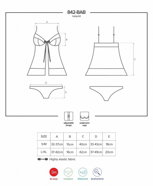 Чувственный бэби-долл с малиновым кружевом и бантом - Obsessive купить с доставкой