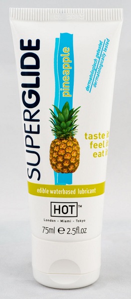Гель-смазка на водной основе Superglide с ароматом ананаса - 75 мл. - HOT - купить с доставкой в Санкт-Петербурге