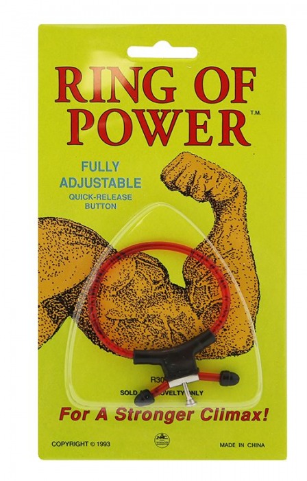 Красно-чёрное эрекционное кольцо с утяжкой RING OF POWER ADJUSTABLE RING - NMC - в Санкт-Петербурге купить с доставкой