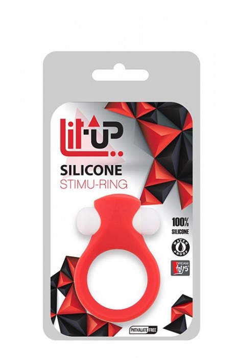 Красное эрекционное кольцо LIT-UP SILICONE STIMU RING 2 - Dream Toys - в Санкт-Петербурге купить с доставкой