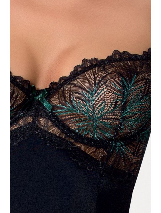 Роскошная сорочка с двухцветным кружевным лифом Floris (большой размер) - Passion купить с доставкой