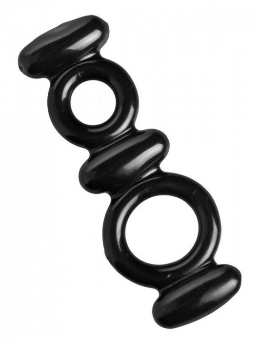 Двойное эрекционное кольцо Dual Stretch To Fit Cock and Ball Ring - XR Brands - в Санкт-Петербурге купить с доставкой
