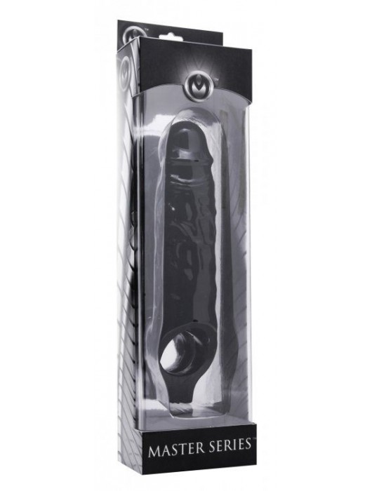 Чёрная увеличивающая насадка на член Mamba Cock Sheath Packaged - 16,5 см. - XR Brands - в Санкт-Петербурге купить с доставкой