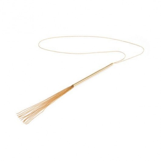 Золотистое ожерелье-плеть Magnifique - Bijoux Indiscrets - купить с доставкой в Санкт-Петербурге