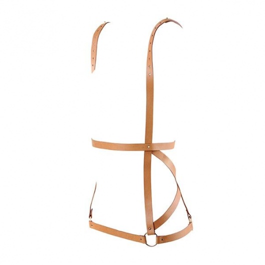 Бежевая упряжь ARROW DRESS HARNESS - Bijoux Indiscrets - купить с доставкой в Санкт-Петербурге