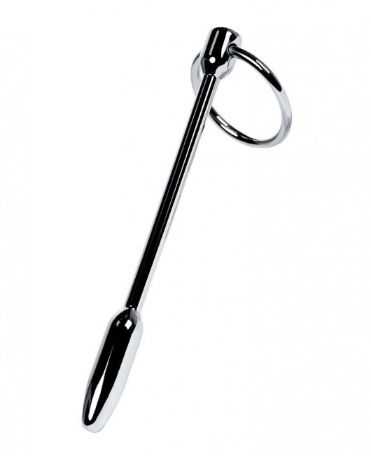 Серебристый уретральный плаг-пуля с кольцом в основании Metal - 12 см. - ToyFa - купить с доставкой в Санкт-Петербурге
