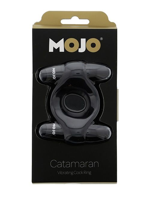 Чёрное эрекционное кольцо с 2 виброэлементами MOJO CATAMARAN - Seven Creations - в Санкт-Петербурге купить с доставкой
