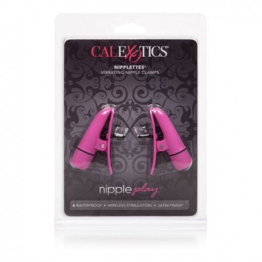 Розовые зажимы на соски с вибрацией Nipple Play Nipplettes - California Exotic Novelties - купить с доставкой в Санкт-Петербурге