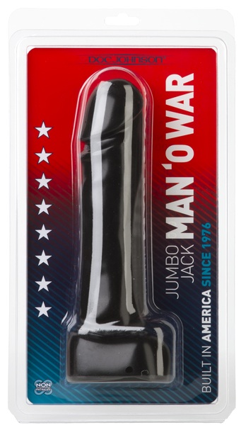 Чёрный дилдо Jumbo Jack MAN O  WAR - 25 см. - Doc Johnson